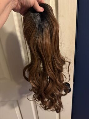 Auburn Wavy Clip-In Hair Topper - Natural Look
